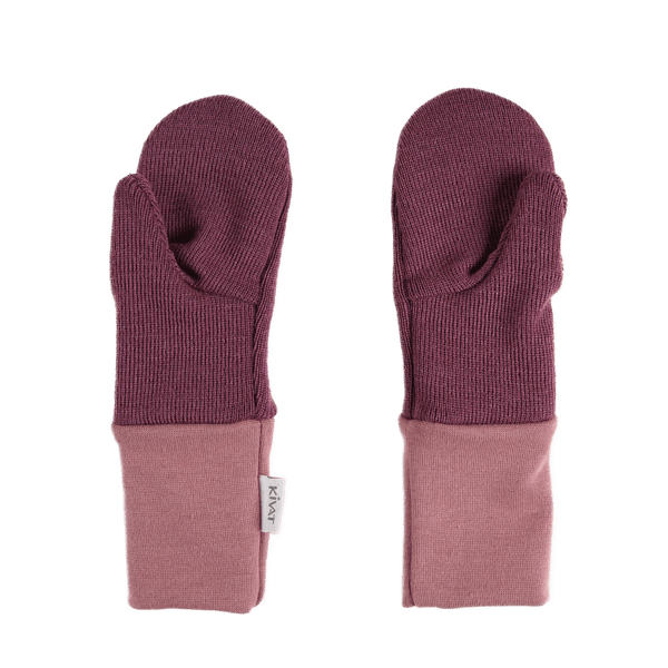 Kivat, plomme votter i ull