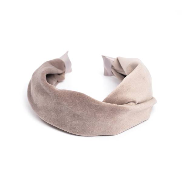 Dark, Velvet hårbøyle folded, taupe