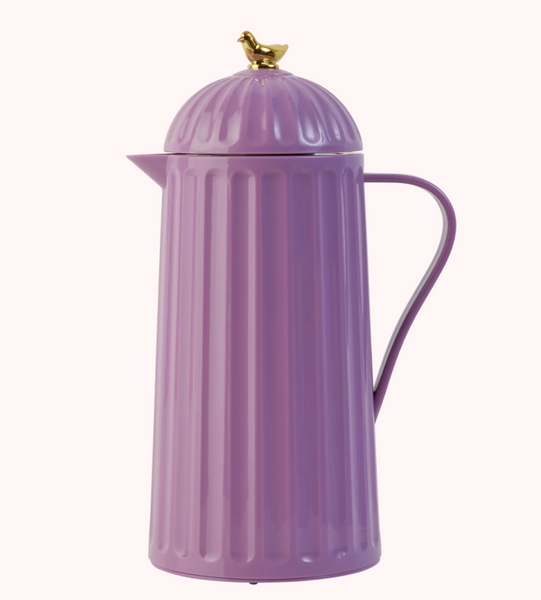 Rice, termokanne 1 l, lavender med gullfugl p&aring; lokket