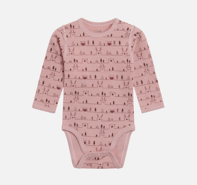 Hust & Claire, body Bo merinoull rosa 