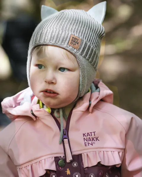 Kattnakken , lue merinoull baby, m&aring;nefjell