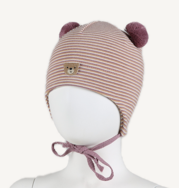 Kivat, lyngrosa bomullslue baby med bamse