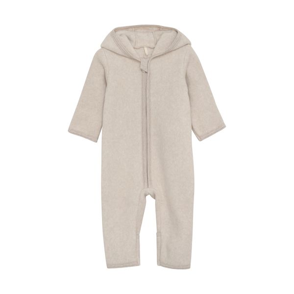 Huttelihut , bomullfleecedress med ører (M), camel melange